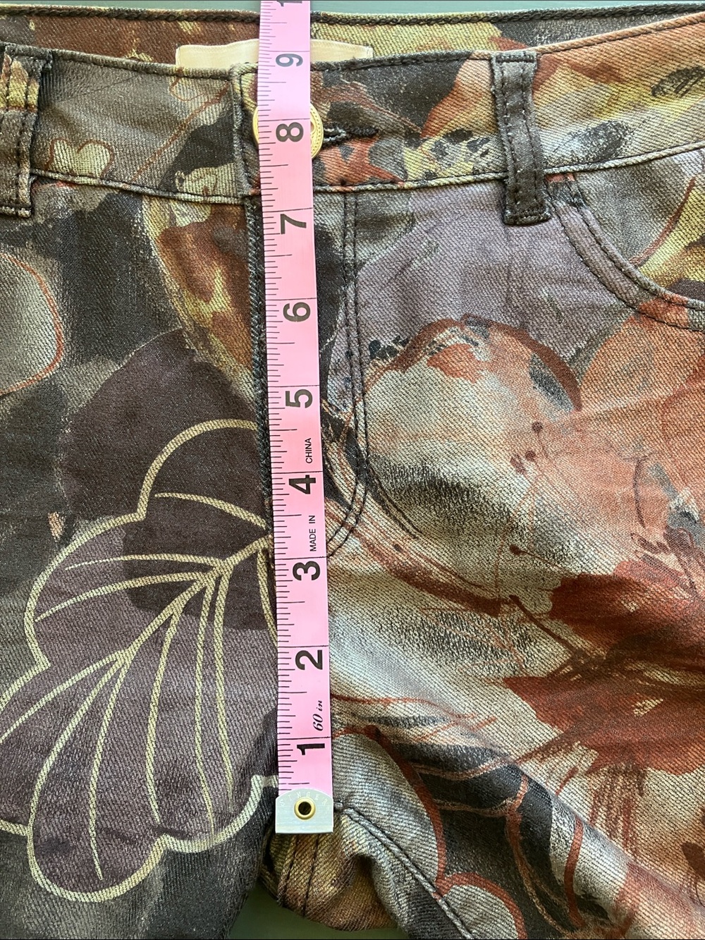 MOS MOSH European Brand Floral Patterned Brown/Grey Skinny Pants Size 28 NWOT - Picture 10 of 11